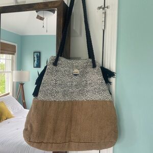 Roxy Black and Brown Tote Bag